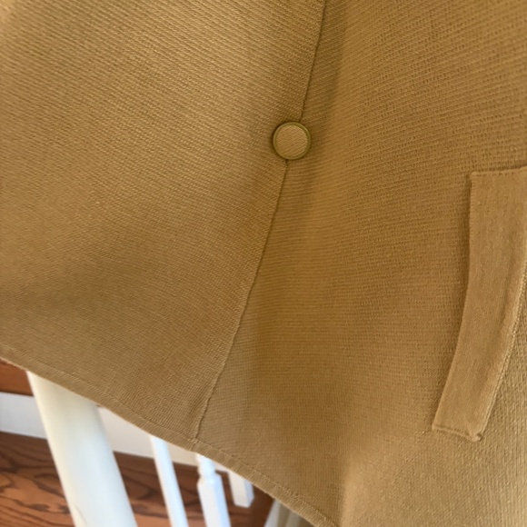 Saks Fifth Avenue Cute Camel Knit Zip Front Acrylic Poncho Sweater Jacket OS - Picture 3 of 4